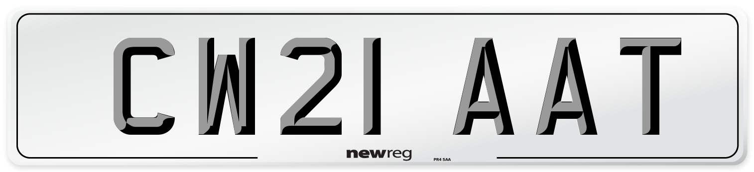CW21 AAT Number Plate from New Reg
